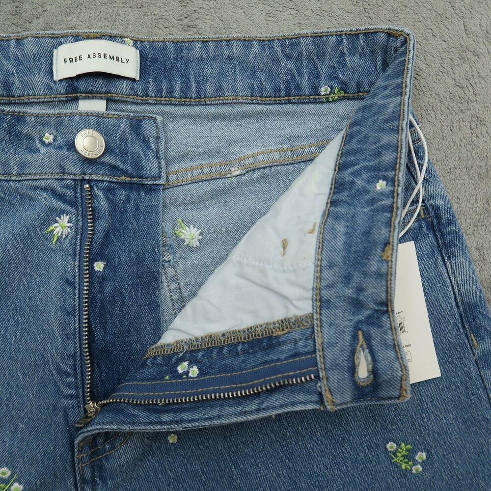 Free Assembly Jeans Women's Size 6 High-Rise Barrel Denim Pants 26" Inseam NWT - Picture 2 of 16